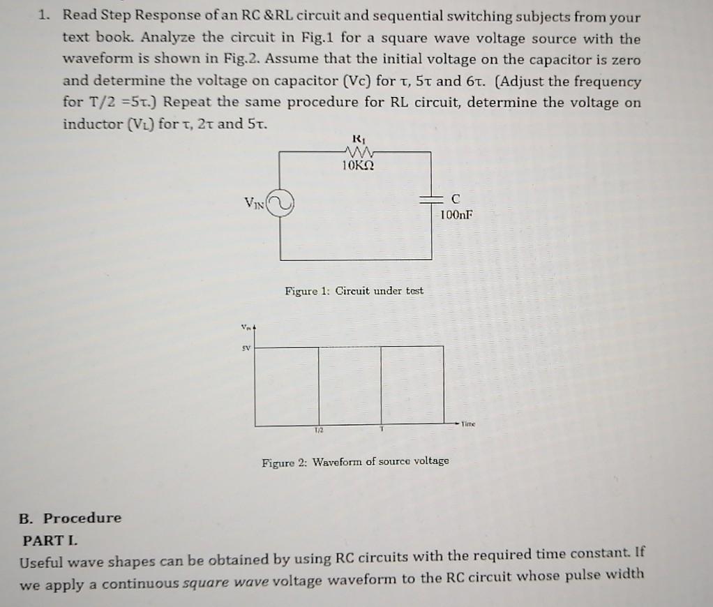 Solved Read Step Response Of An Rc Rl Circuit And Chegg