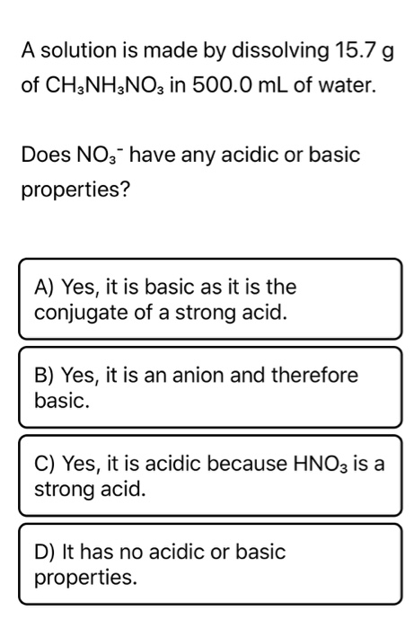 Solved A Solution Is Made By Dissolving G Of Ch Nh No Chegg