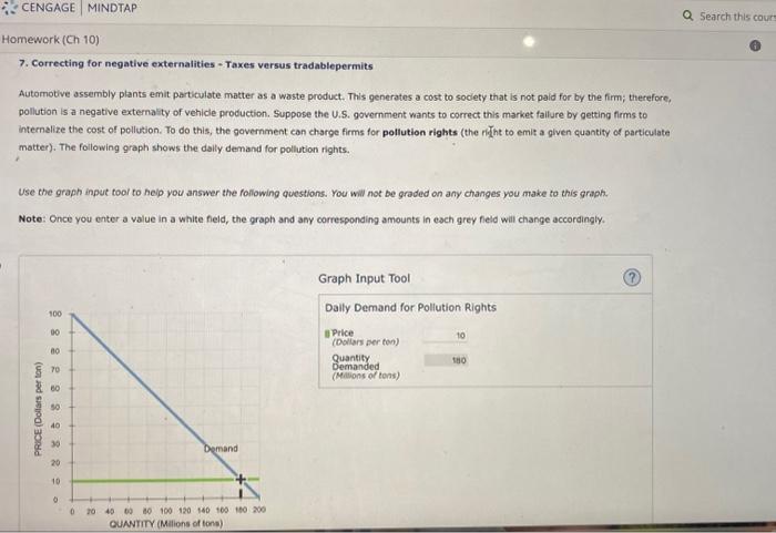 Solved 7 Correcting For Negative Externalities Taxes Chegg