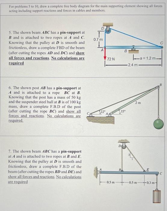 Solved Draw Free Body Diagram For The Main Supporting Chegg