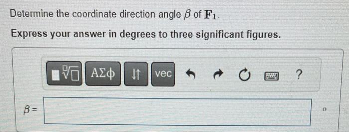 Solved θ 48 Determine the coordinate direction angle α of Chegg