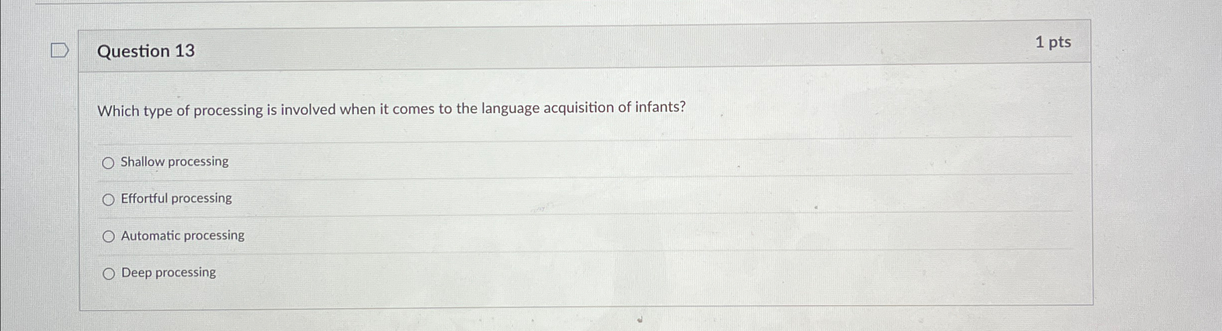 Solved Question Ptswhich Type Of Processing Is Involved Chegg