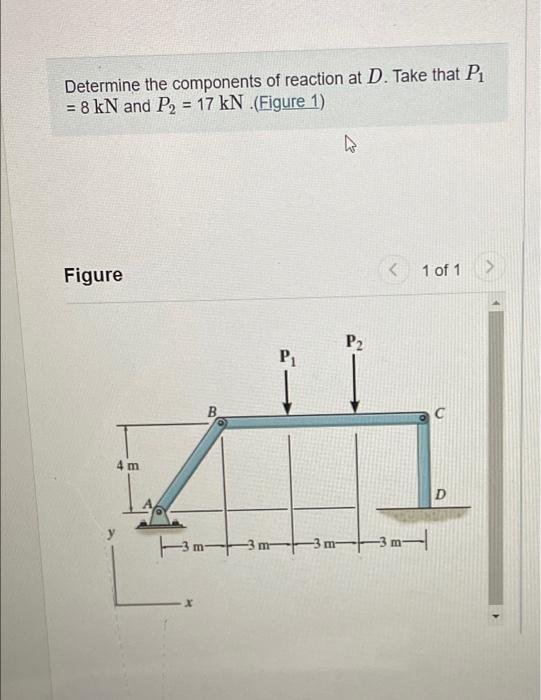 Solved Determine The Components Of Reaction At D Take That Chegg