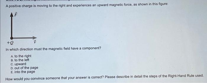 Solved A Positive Charge Is Moving To The Right And Chegg