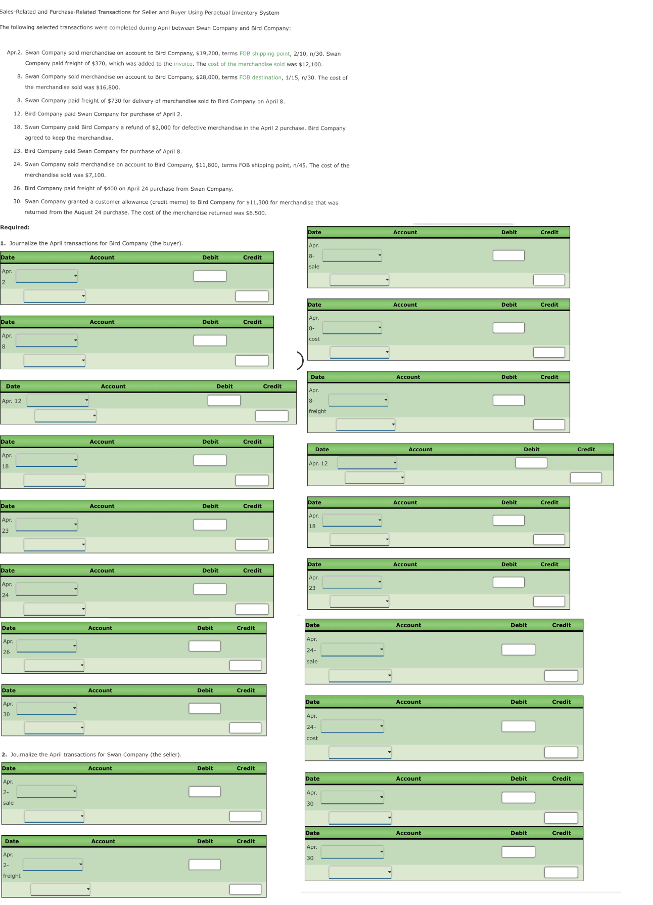 Solved Sales Related And Purchase Related Transactions For Chegg