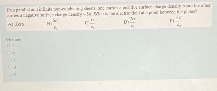 Solved Two Parallel And Infinite Non Conducting Sheets One Chegg