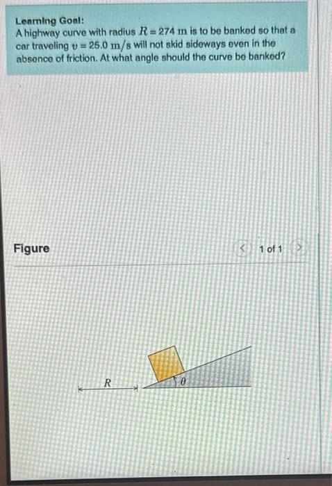 Solved Lenrning Goal A Highway Curve With Radius R M Is Chegg