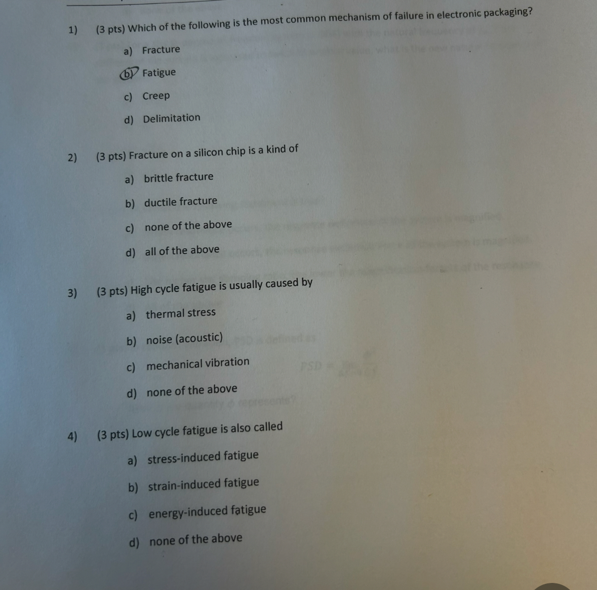 Solved Pts Which Of The Following Is The Most Common Chegg