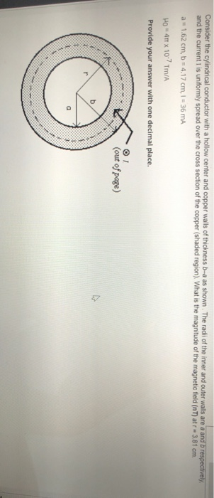 Solved Consider The Cylindrical Conductor With A Hollow Chegg