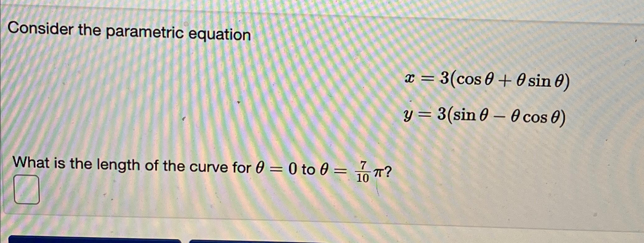 Solved Consider The Parametric Chegg