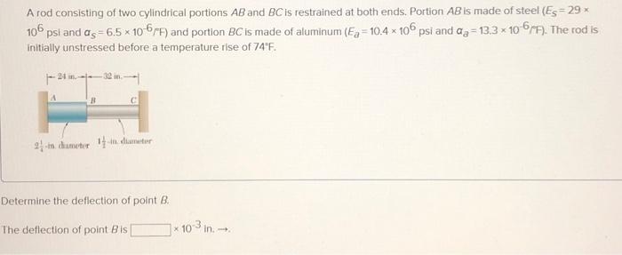 Solved A Rod Consisting Of Two Cylindrical Portions AB An