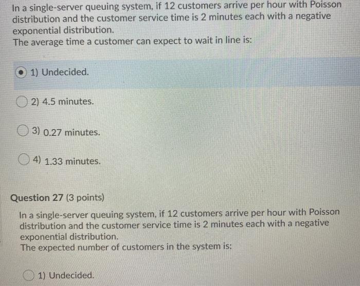 Solved In A Single Server Queuing System If Customers Chegg