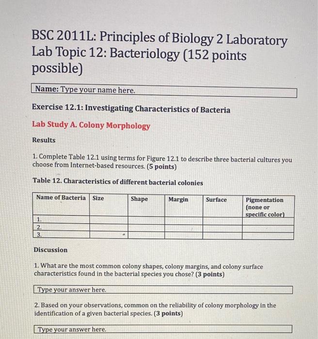 Bsc L Principles Of Biology Laboratory Lab Chegg