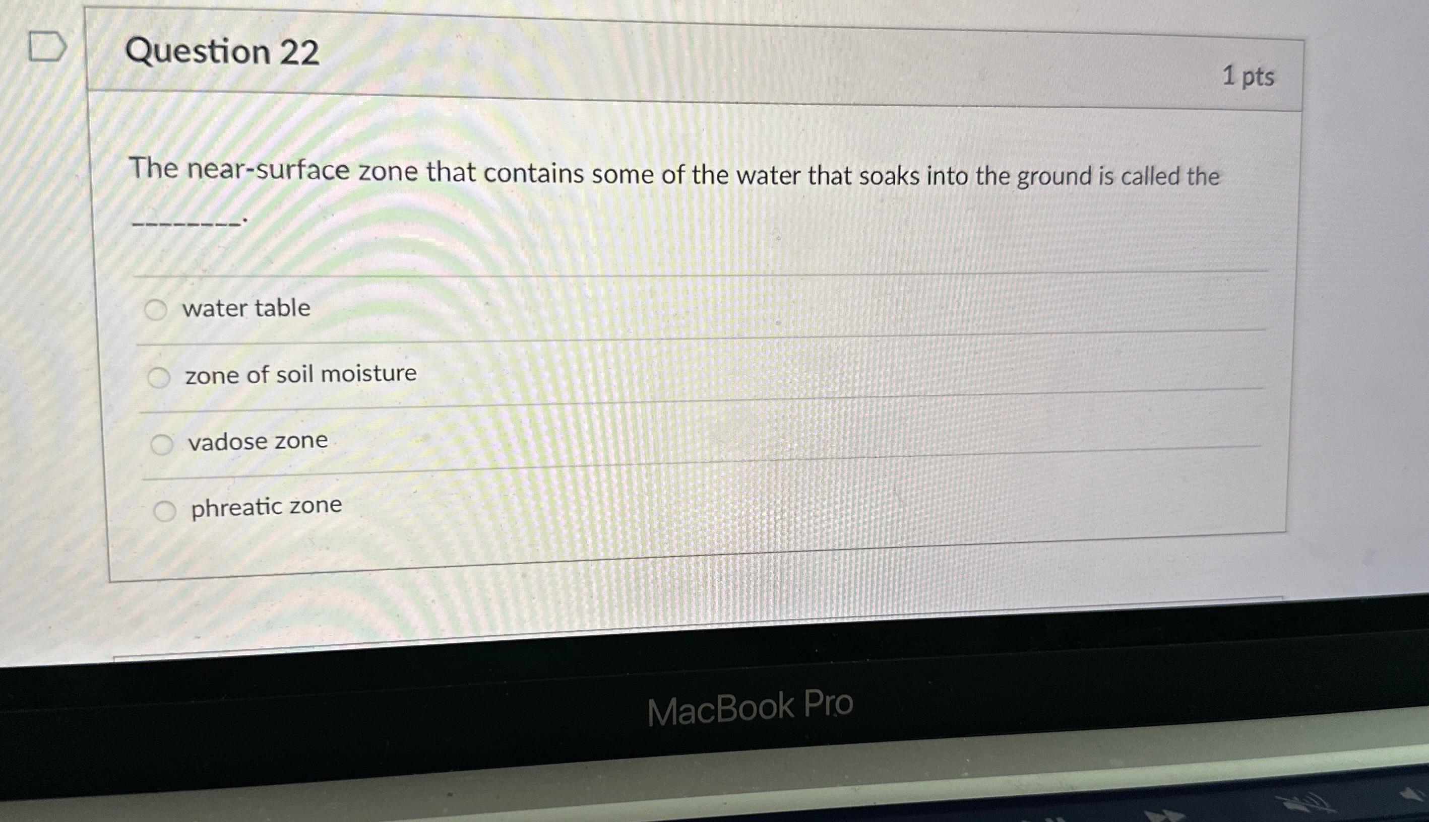 Solved Question 221 PtsThe Near Surface Zone That Contains Chegg