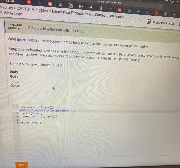 Solved Hi Learn Zybooks Y Library CSC 101 Principles Chegg