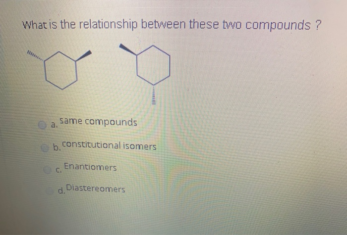 Solved What Is The Relationship Between These Two Compounds Chegg