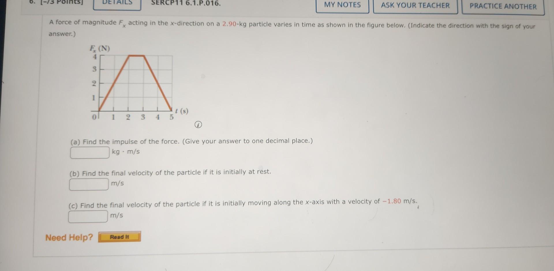 Solved A Force Of Magnitude Fx Acting In The X Direction On Chegg