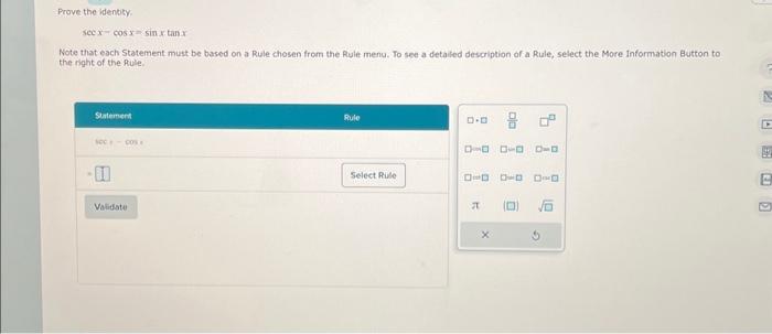 Solved Prove The Identity Secxcosx Sinxtanx Note That Each Chegg