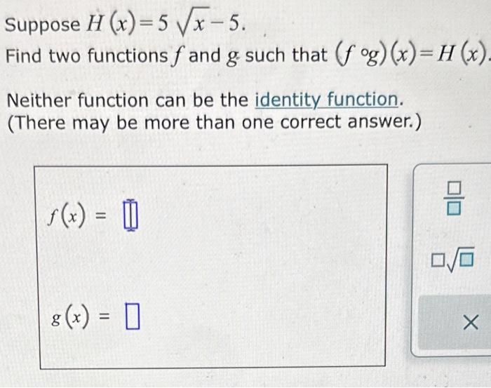 Solved Suppose H X 5x5 Find Two Functions F And G Such Chegg