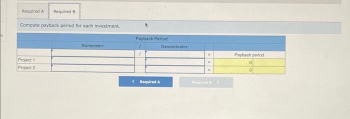 Solved Exercise Static Payback Period Equal Cash