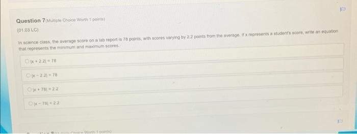 Solved Question Multiple Choice Worth Points Chegg