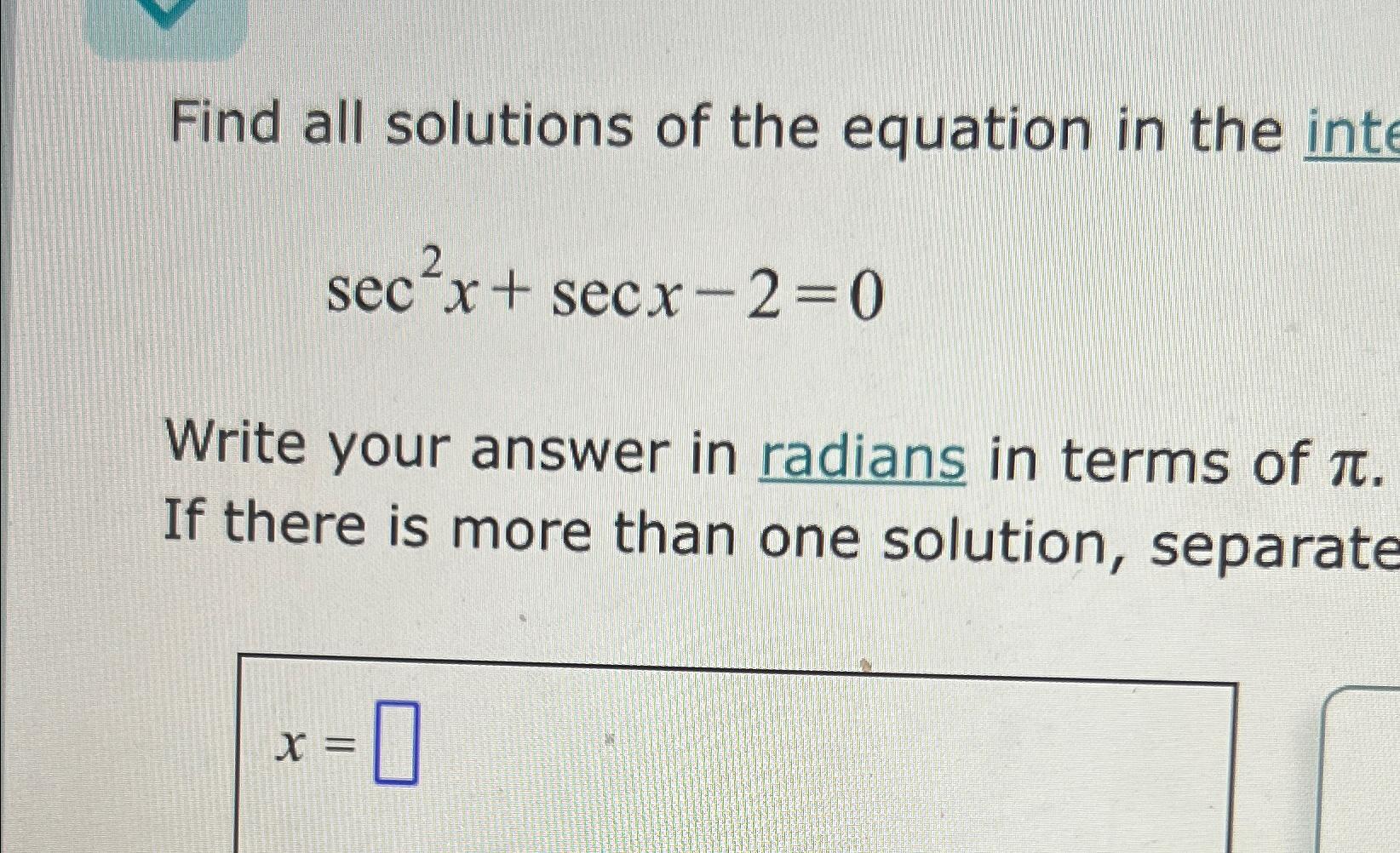 Solved Find All Solutions Of The Equation In The Chegg