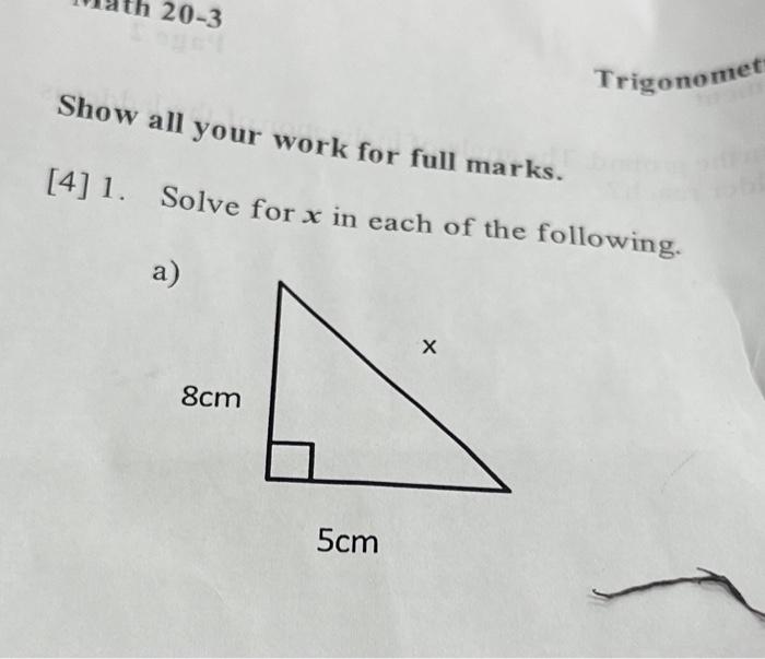 Solved Trigonome Show All Your Work For Full Marks 4 1 Chegg