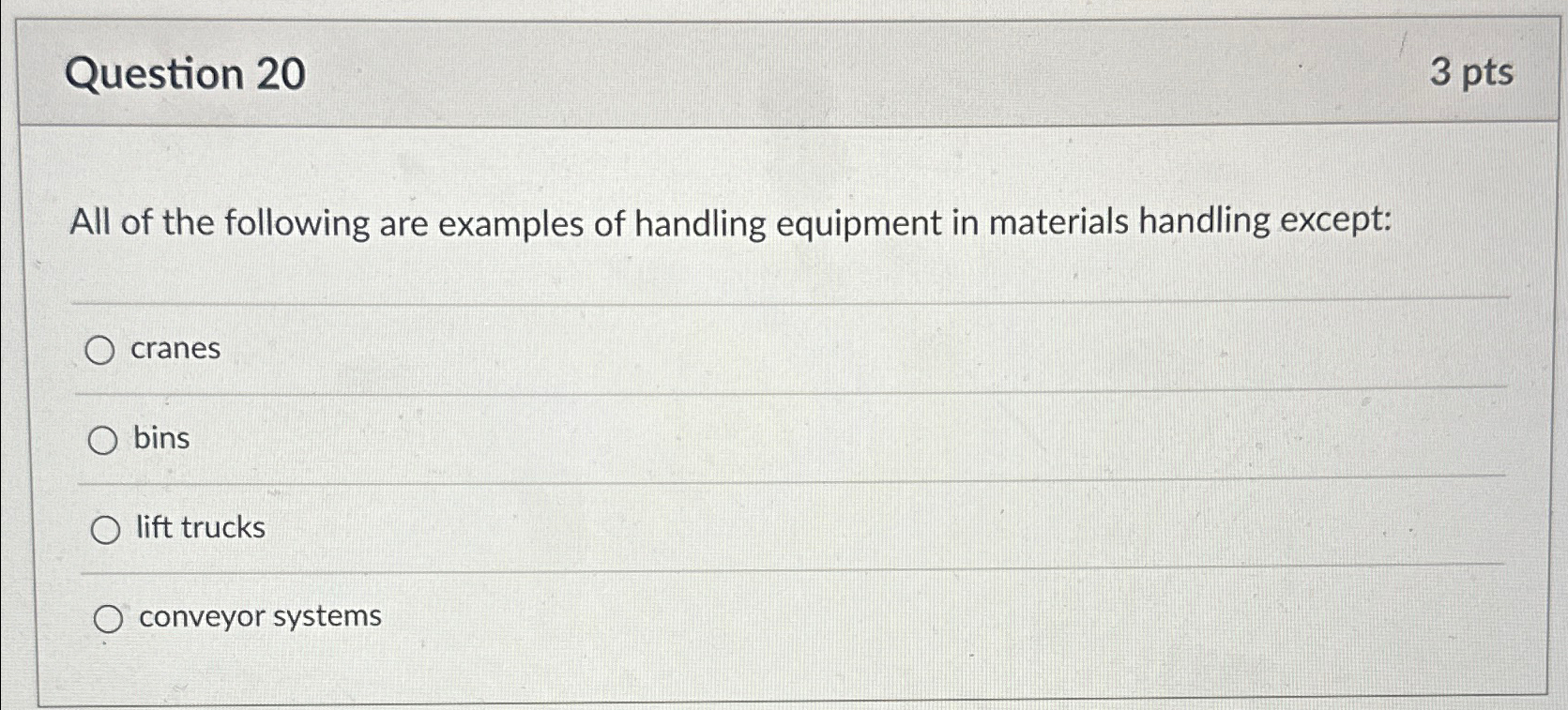 Solved Question Ptsall Of The Following Are Examples Of Chegg