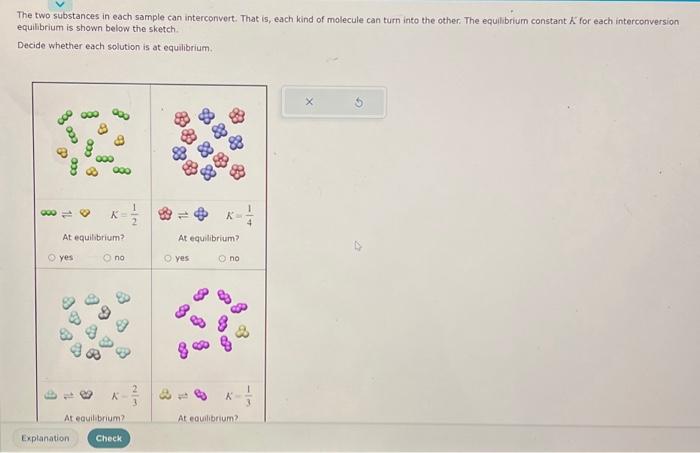 Solved The Two Substances In Each Sample Can Interconvert Chegg