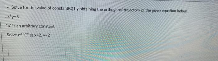 Solved Solve For The Value Of Constant C By Obtaining The Chegg