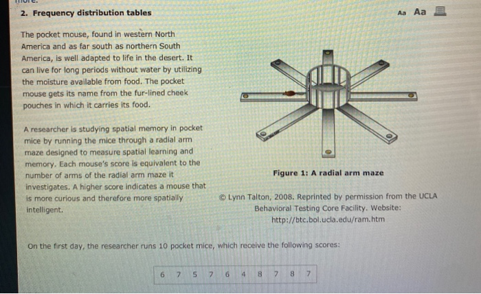 Solved Frequency Distribution Tables Aa Aa E The Pocket Chegg