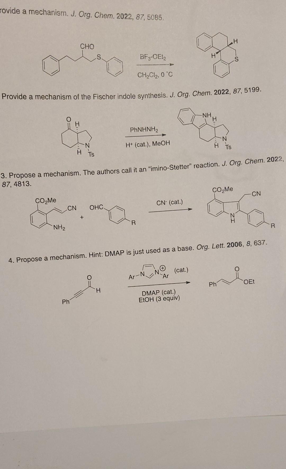 Rovide A Mechanism J Org Chem 2022 87 5085 H Chegg