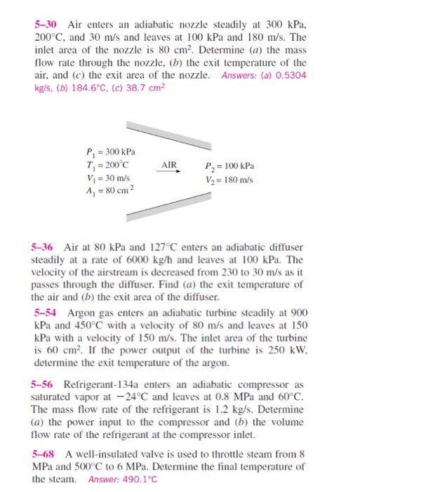 Solved Air Enters An Adiabatic Nozzle Steadily At Chegg