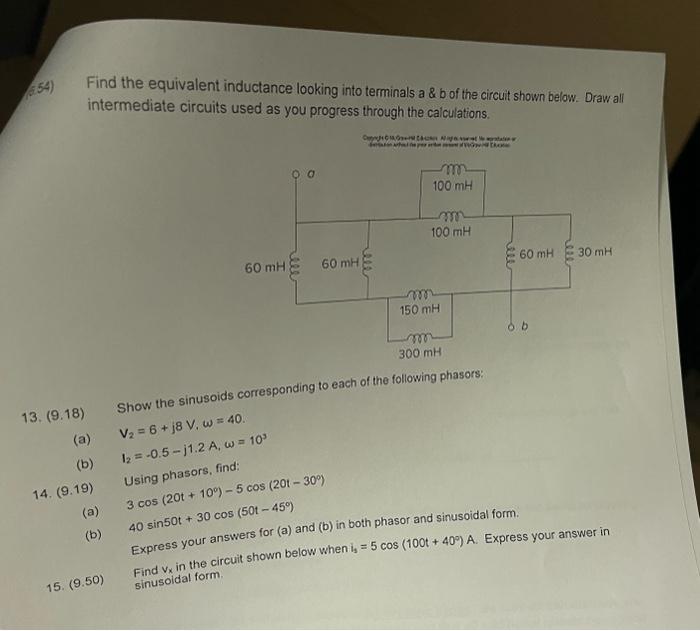 Solved Need Help Asap Find The Equivalent Inductance