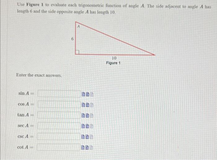 Solved Use Figure To Evaluate Each Trigonometric Function Chegg