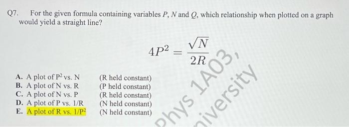 Solved 4p2 Q7 For The Given Formula Containing Variables Chegg