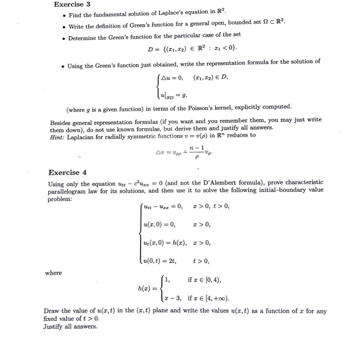 Solved Exercise 3Find The Fundamental Solution Of Laplace S Chegg