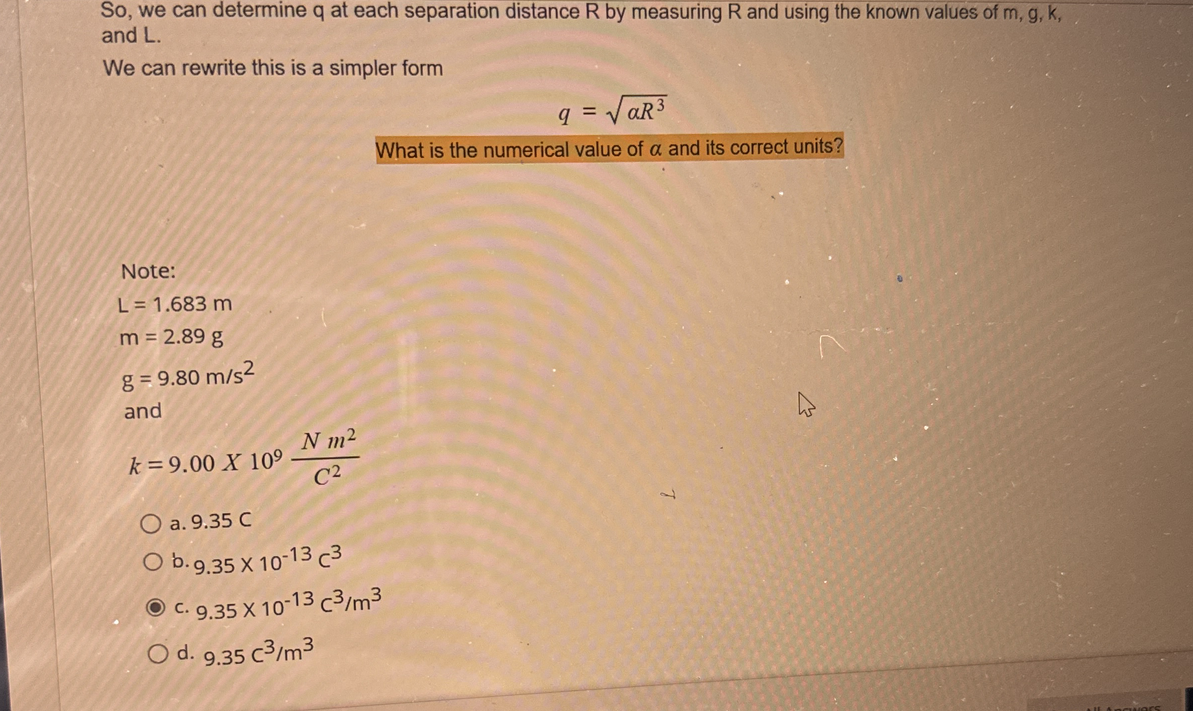 Solved So We Can Determine Q At Each Separation Distance Chegg