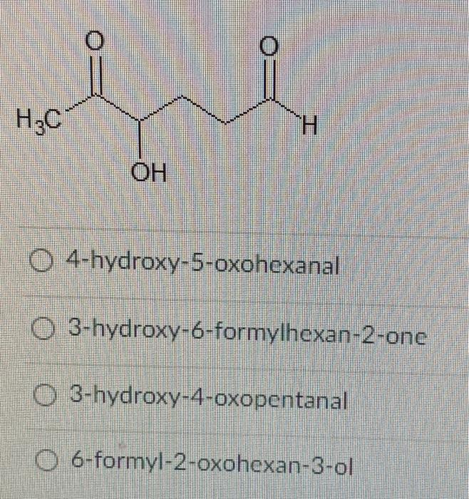 Solved Ch Hzc H H C O Methoxy Methylhexanal O Chegg