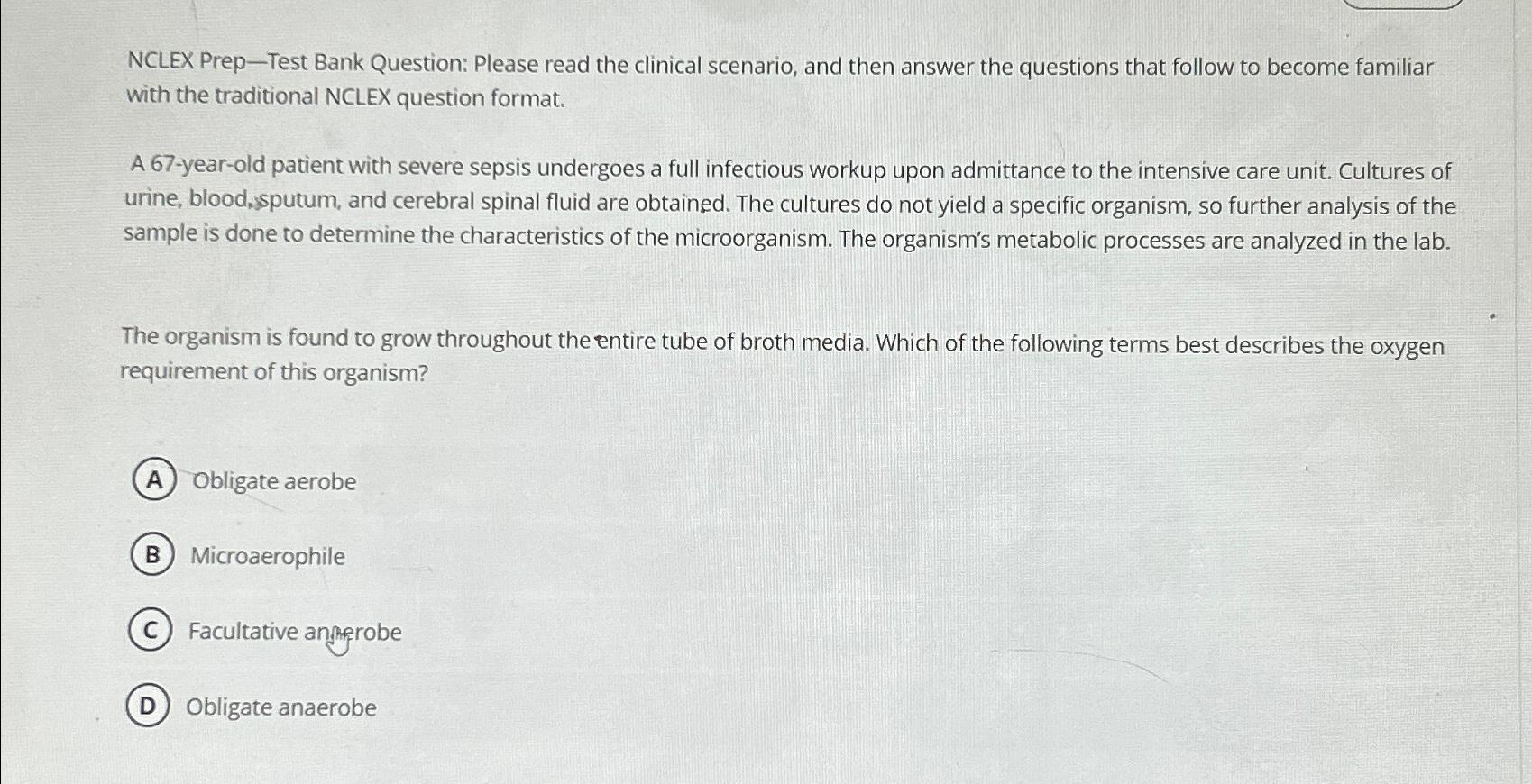 Solved NCLEX Prep Test Bank Question Please Read The Chegg