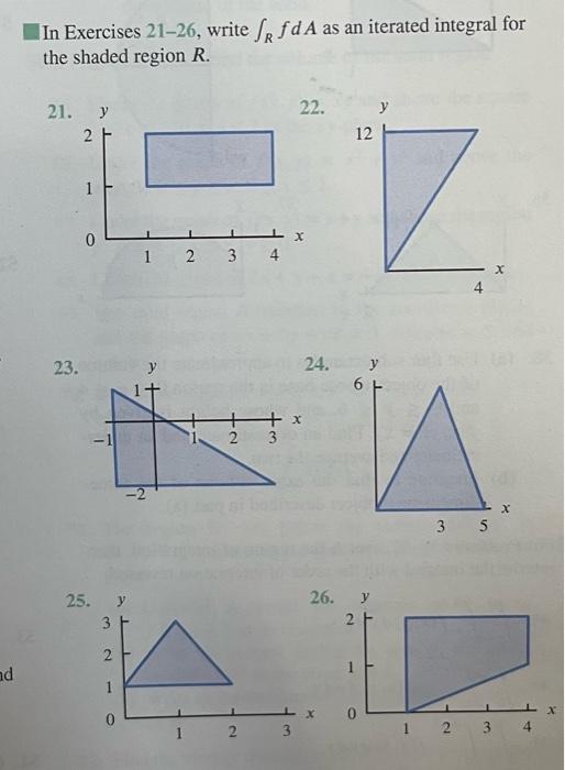 Solved In Exercises 21 26 Write RfdA As An Iterated Chegg