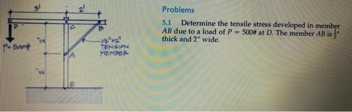 Solved P Problems Determine The Tensile Stress Developed Chegg