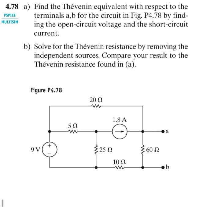 Solved a Find the Thévenin equivalent with respect to the Chegg