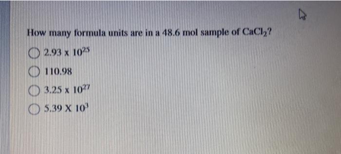 Solved How Many Formula Units Are In A Mol Sample Of Chegg