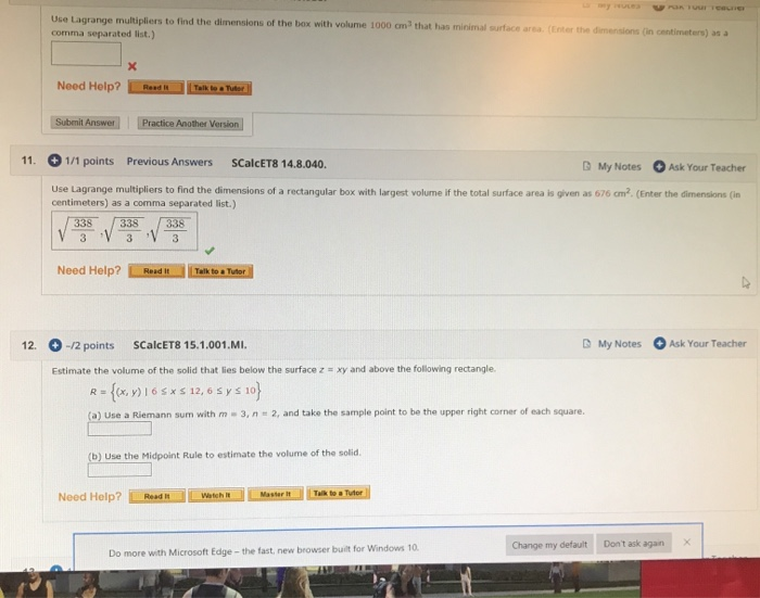 Solved Use Lagrange Multipliers To Find The Dimensions Of Chegg