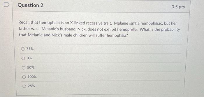 Solved Recall That Hemophilia Is An X Linked Recessive Chegg