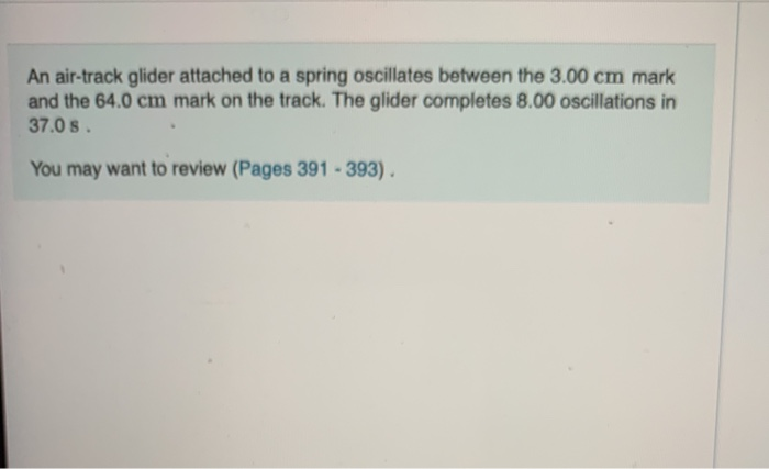 Solved An Air Track Glider Attached To A Spring Oscillates Chegg