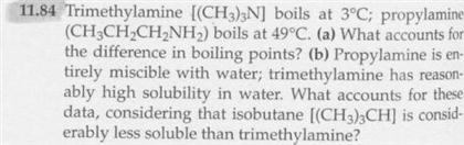 Solved Trimethylamine Ch N Boils At Degree C Chegg