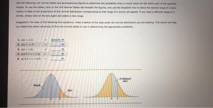 Solved Use The Following Unit Normal Tables And Accompanying Chegg