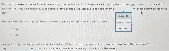 Solved Is Monopolistic Competition Efficient Suppose Chegg